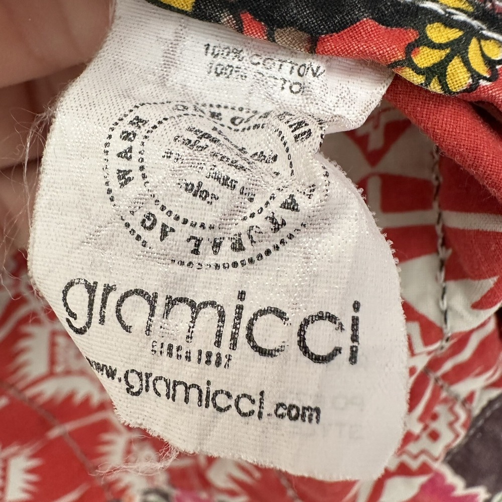 Gramicci Jacket Womens Medium Aztec Floral Hippie Boho Funky Cotton Snap Front - Picture 8 of 8